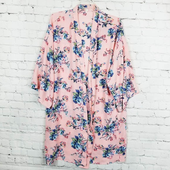 Pinkblush Tops - PinkBlush|Pink Floral Flowy Kimono